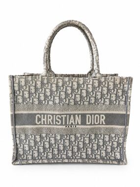 Christian Dior Book Tote Oblique Canvas Gray Beige – Pre-Owned